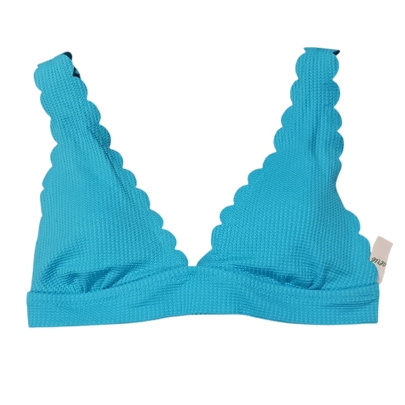 Aerie Scalloped Tie Longline Triangle Bikini Top - Picture 2 of 6